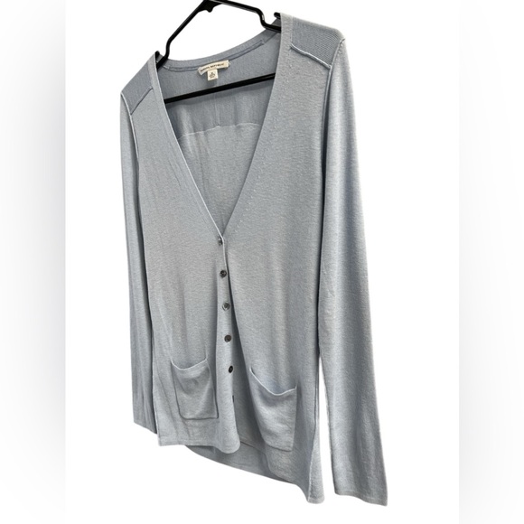 Banana Republic light blue silk button down sweater cardigan - Picture 2 of 5